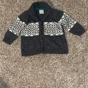 Kids Gray Patterned Button up